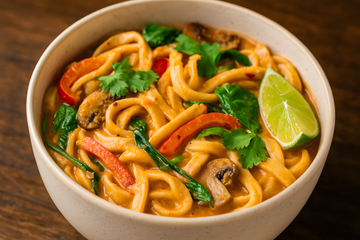 Almond Pulp Coconut Curry Noodles