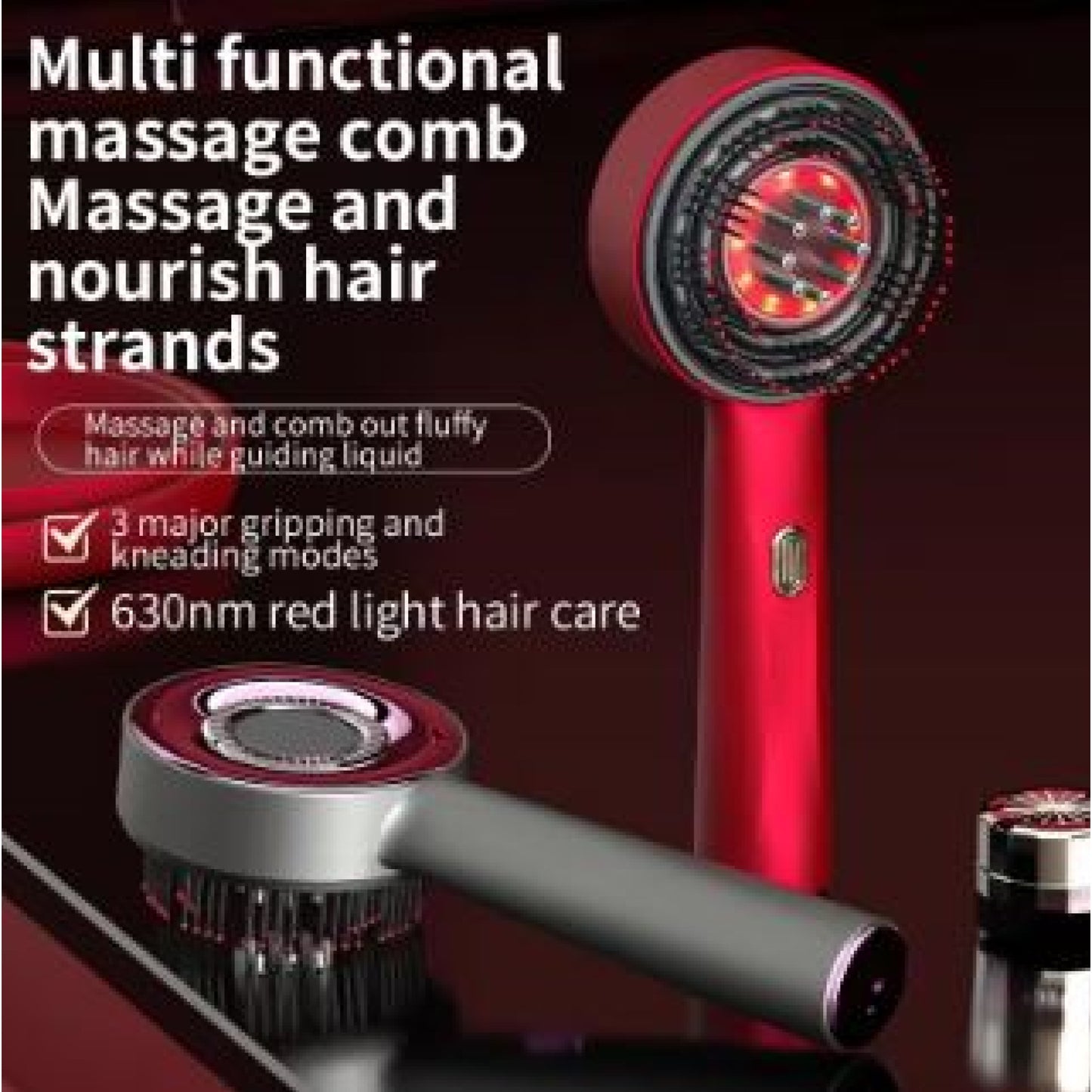 Nohlas Scalp Massager Brush with Red Light Therapy