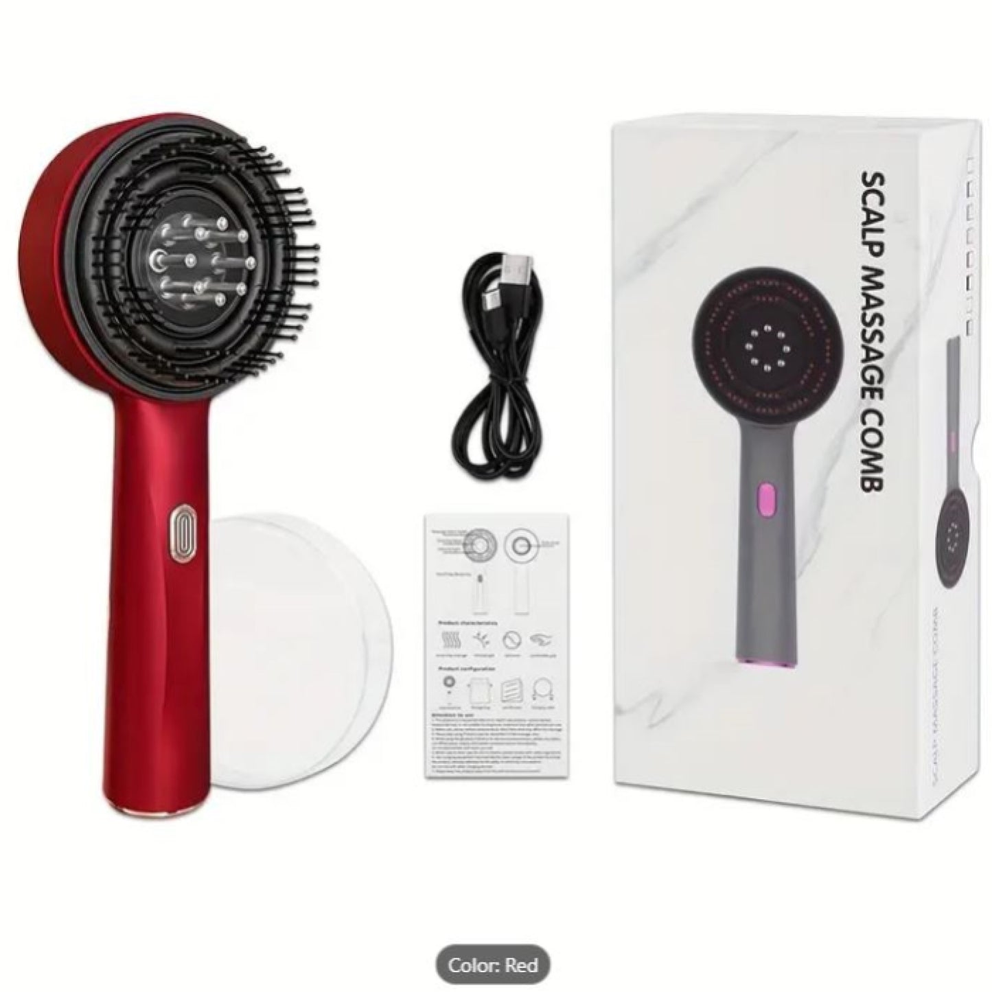 Nohlas Scalp Massager Brush with Red Light Therapy